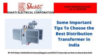 Some Important Tips To Choose the Best Distribution Transformer in India