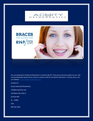 Orthodontist Summerville SC - (Acuityortho.com)