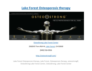 Lake Forest Osteoporosis therapy