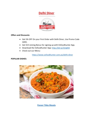 5% - Delhi Diner Indian Restaurant - Epping takeaway, VIC