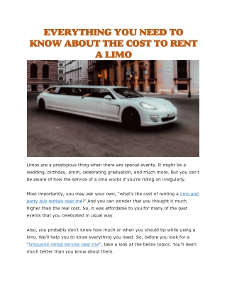 Limousine rental service near me