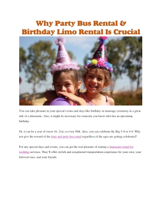 Limo and party bus rental