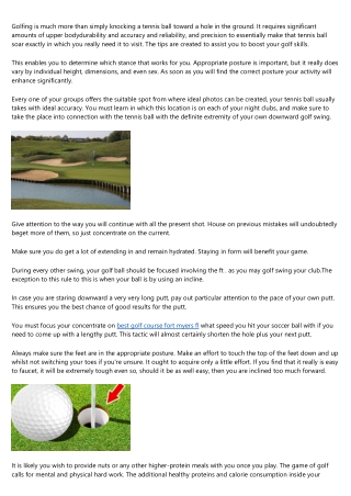 Improve That Playing golf Golf swing Using These Basic Ideas