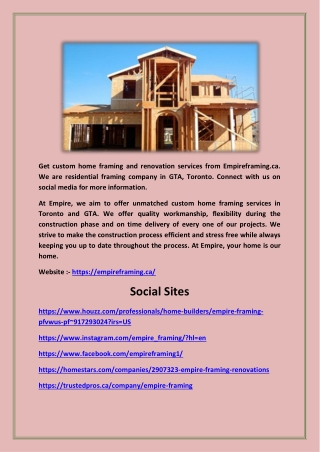 Custom Homes-Empire Framing