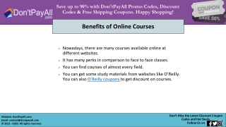 Benefits of Online Courses- Oreillys Coupons
