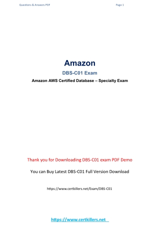 Exam DBS-C01 Lab Questions