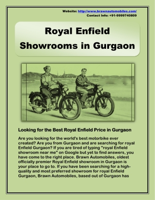 Royal Enfield Showrooms in Gurgaon - Royal Enfield Price in Gurgaon