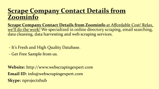 Scrape Company Contact Details from Zoominfo