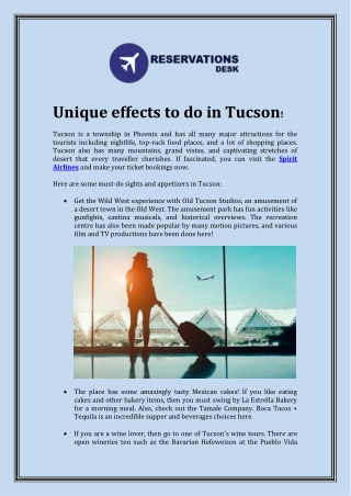 Unique effects to do in Tucson!