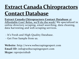 Extract Canada Chiropractors Contact Database