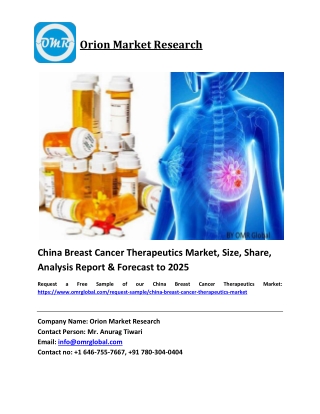 China Breast Cancer Therapeutics Market Growth, Size, Share, Industry Report and Forecast 2019-2025