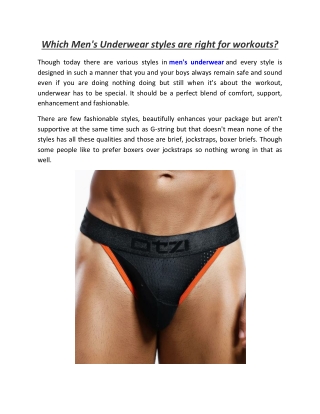 Which men's underwear styles are right for workouts?