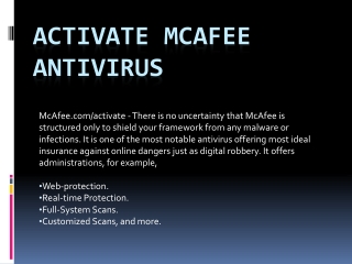 McAfee.com/Activate -Activate McAfee Antivirus