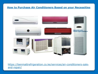 How to Purchase Air Conditioners Based on your Necessities