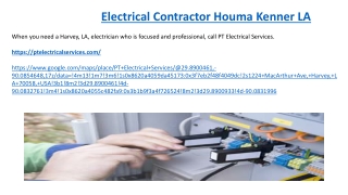 Electrical Contractor Houma Kenner LA