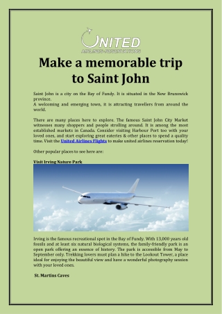Make a memorable trip to Saint John