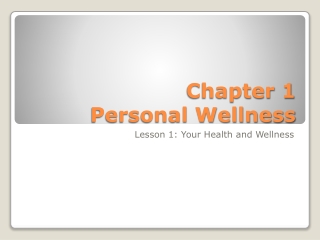 Chapter 1 Personal Wellness