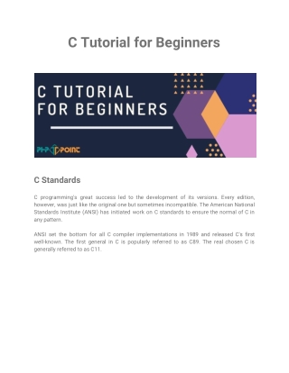 C Tutorial for Beginners