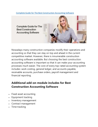 Complete Guide for The Best Construction Accounting Software