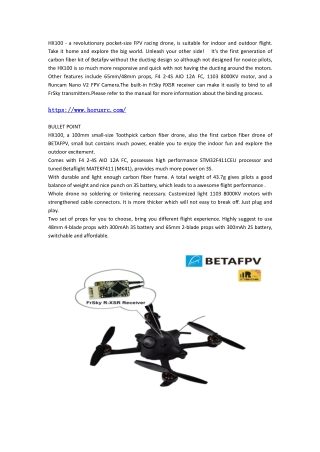 BETAFPV HX100 100mm FPV Quad built in FrSky RXSR Receiver