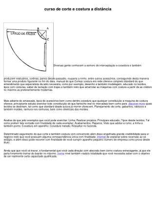 curso de corte e costura a distância