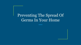 Preventing The Spread Of Germs In Your Home