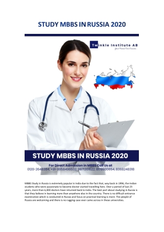 STUDY MBBS IN RUSSIA 2020 - Twinkle Institute AB