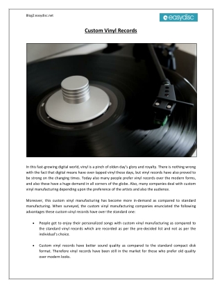 Custom Vinyl Records