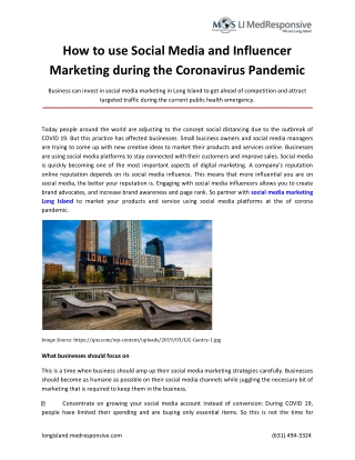 How to use Social Media and Influencer Marketing during the Coronavirus Pandemic
