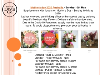 Mother's day 2020 Australia - Mother's day Flowers Online PPT