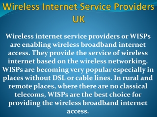 Wireless Internet Service Providers