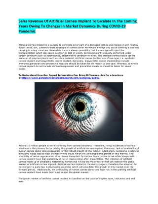 Manufacturers to Benefit from Lucrative Profitable Avenues in the Global Artificial Cornea Implant Market Genrated Durin