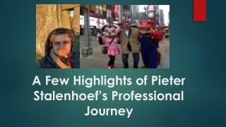 A Few Highlights of Pieter Stalenhoef’s Professional Journey