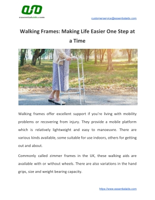 Walking Frames: Making Life Easier One Step at a Time