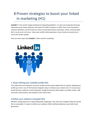 8 proven strategies to boost your linked in marketing