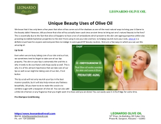 Unique Beauty Uses of Olive Oil