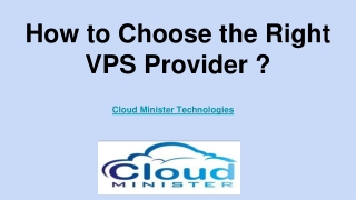 How to Choose the Right VPS Provider ?