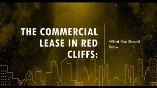 Things to remember when taking out a commercial lease in Red Cliffs