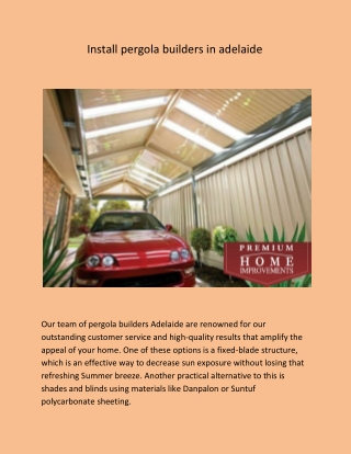 Install pergola builders in adelaide