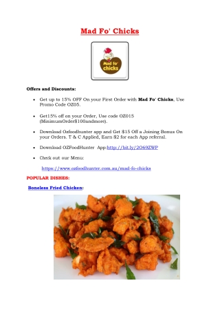 15% Off - Mad Fo' Chicks  - Chicken takeaway Eastwood, NSW