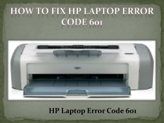 How to Fix HP Laptop Error Code 601