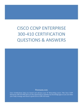 Cisco CCNP Enterprise 300-410 Certification Questions & Answers