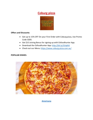 15% Off - Coburg pizza Menu - Pizza delivery Coburg,VIC