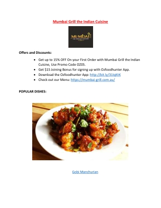 Mumbai Grill Indian Restaurant in Ferntree Gully, VIC - 15% Off