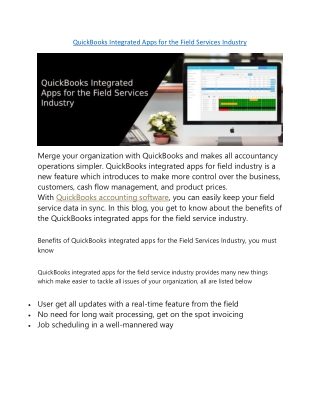 QuickBooks Integrated Apps for the Field Services Industry