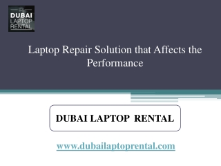 Laptop Repair Solution that Affects the Performance