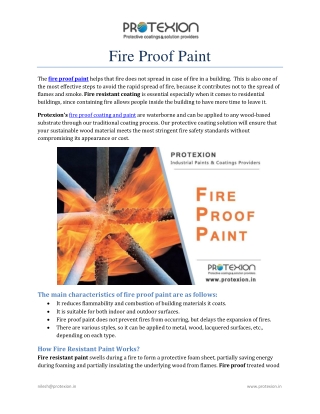 Fire Proof Paint