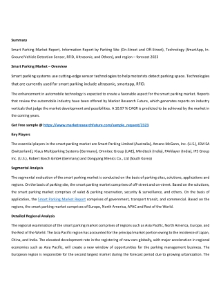 Smart Parking Market Report