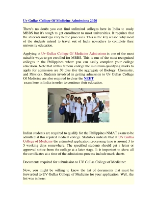 Uv gullas college of medicine admissions