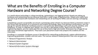 Hardworking and Networking Degree Course